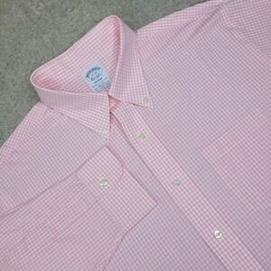Brooks Brothers Regent Shirt Mens 17-33 Pink Plaid Long Sleeve Button Up Supima‎